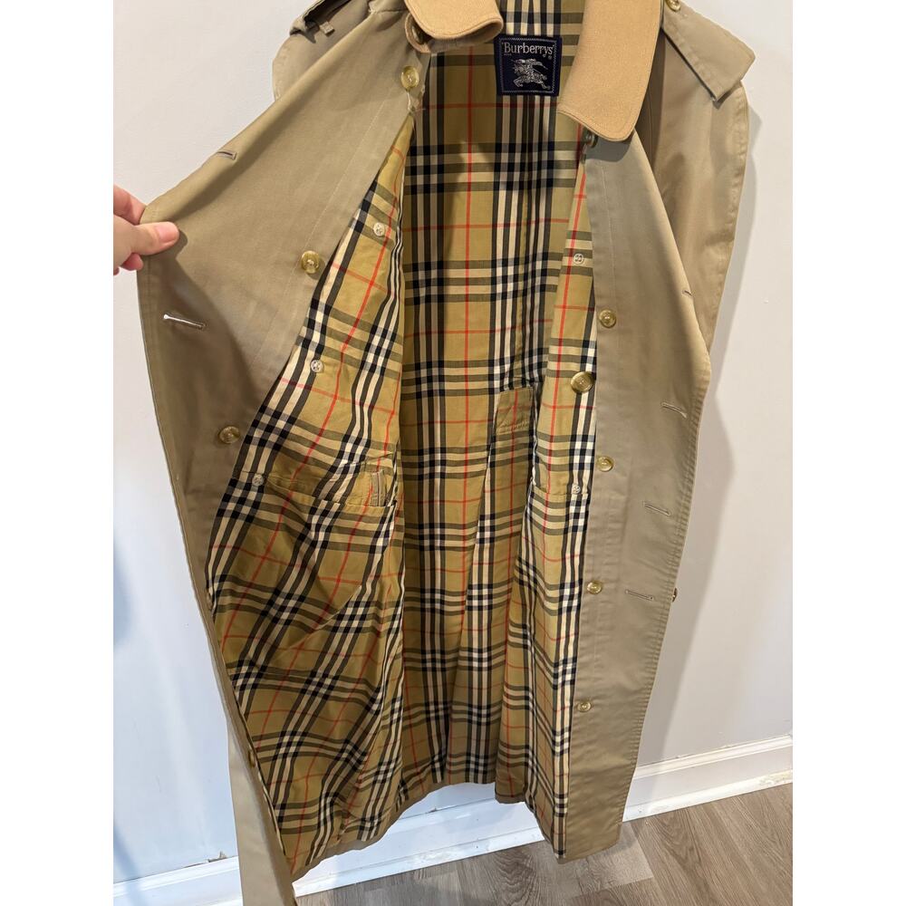 Vintage Burberrys Trench Coat Nova Check Detachable Wool Collar 80s 90s - Read - Picture 3 of 8